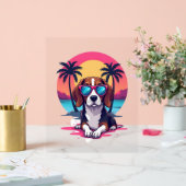 Beagle Sunset Background Shirt, Beagle Mama, Beagl Acrylschild (Hochzeit)