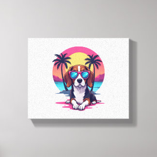 Beagle Sunset Background Shirt, Beagle Mama, Beagl Leinwanddruck