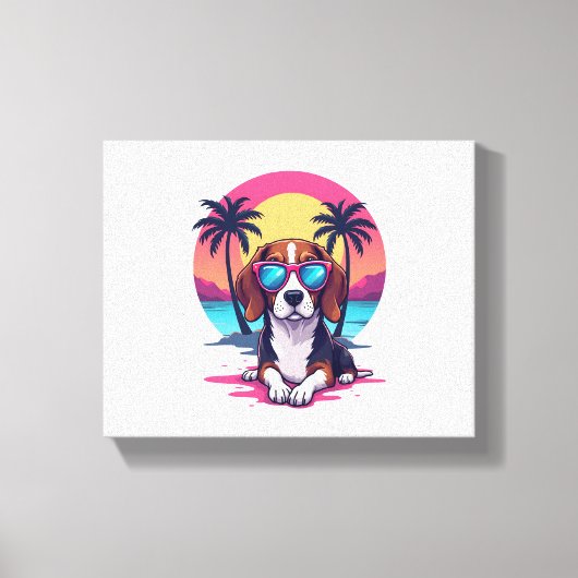 Beagle Sunset Background Shirt, Beagle Mama, Beagl Leinwanddruck (Vorderseite)