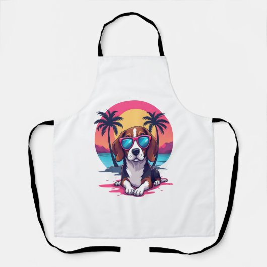 Beagle Sunset Background Shirt, Beagle Mama, Beagl Schürze (Vorderseite)