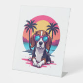 Beagle Sunset Background Shirt, Beagle Mama, Beagl Sockelschild (Vorderseite)