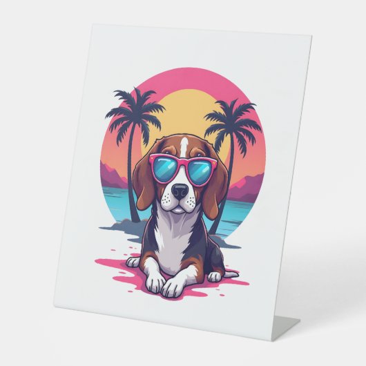 Beagle Sunset Background Shirt, Beagle Mama, Beagl Sockelschild (Vorderseite)