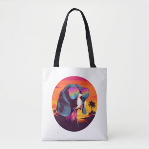 Beagle Sunset Background Shirt, Beagle Mama, Beagl Tasche