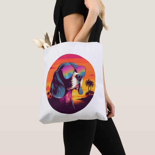 Beagle Sunset Background Shirt, Beagle Mama, Beagl Tasche (Von Nahem)