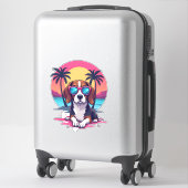 Beagle Sunset Background Shirt, Beagle Mom, Beagle Aufkleber (Koffer)