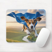 Beagle Superhelden-Mauspad Mousepad (Mit Mouse)