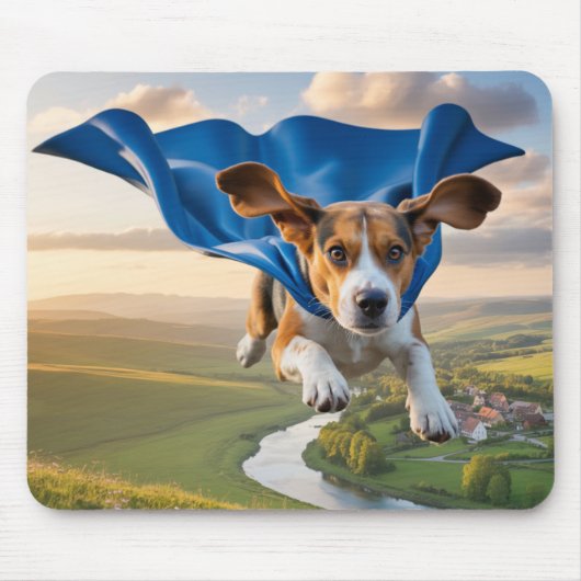 Beagle Superhero Mousepad (Vorne)