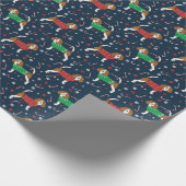 Beagle Sweater Weihnachtsmann Geschenkpapier (Ecke)
