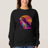 Beagle Synthwave 80s Retrowave Aesthetic Sweatshirt (Vorderseite)