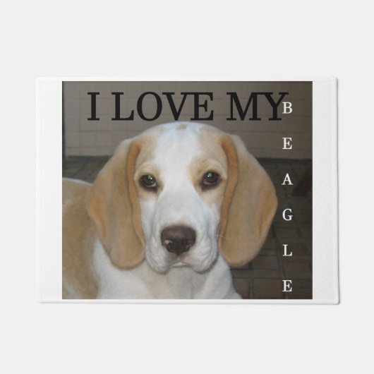 Beagle tan und weißer Liebe pic Fußmatte (Vorderseite)