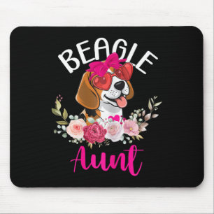 Beagle-Tante Florales Valentinsdesign Hundeliebhab Mousepad