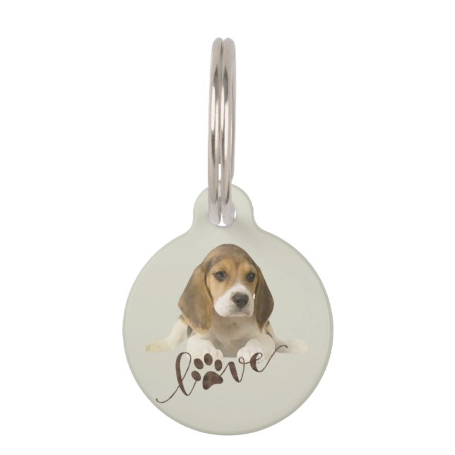 Beagle Tapestyle Imitate Canvas Print Acrylic Prin Haustiermarke (Vorderseite)