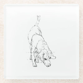 Beagle-Tasse – handgezeichnete Tinte-Hund Glasuntersetzer