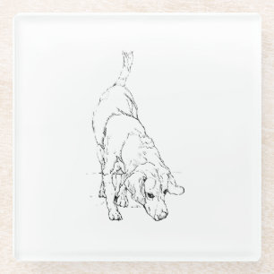 Beagle-Tasse – handgezeichnete Tinte-Hund  Glasuntersetzer