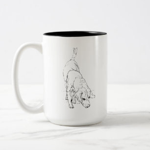 Beagle-Tasse – handgezeichnete Tinte-Hund-Kaffeeta Zweifarbige Tasse