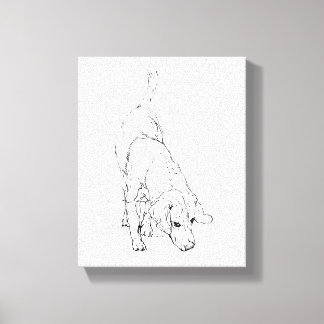 Beagle-Tasse – handgezeichnete Tinte-Hund Leinwanddruck