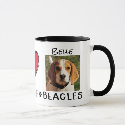 Beagle Tasse Hund liebt Tasse (Rechts)