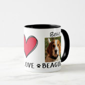 Beagle Tasse Hund liebt Tasse (VorderseiteRechts)