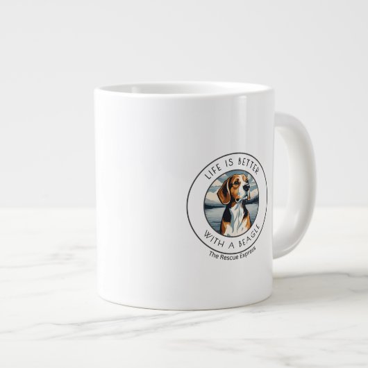Beagle, Tasse, Jumbo-Tasse (Vorderseite Rechts)