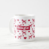 Beagle Tasse mit rotem Herzen (Vorderseite Links)