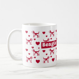 Beagle Tasse mit rotem Herzen