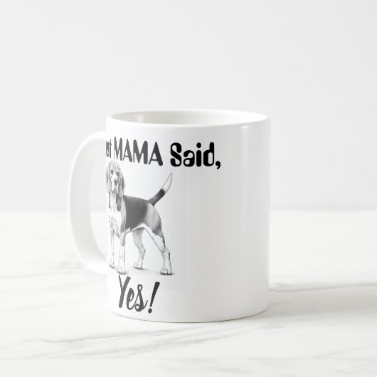 Beagle Tasse/Typografie Kaffeetasse (Vorderseite Links)