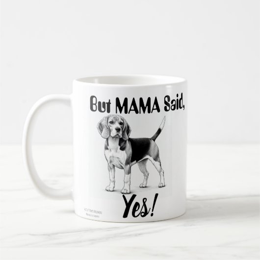 Beagle Tasse/Typografie Kaffeetasse (Links)