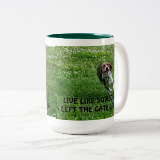 Beagle-Tasse Zweifarbige Tasse (VorderseiteRechts)