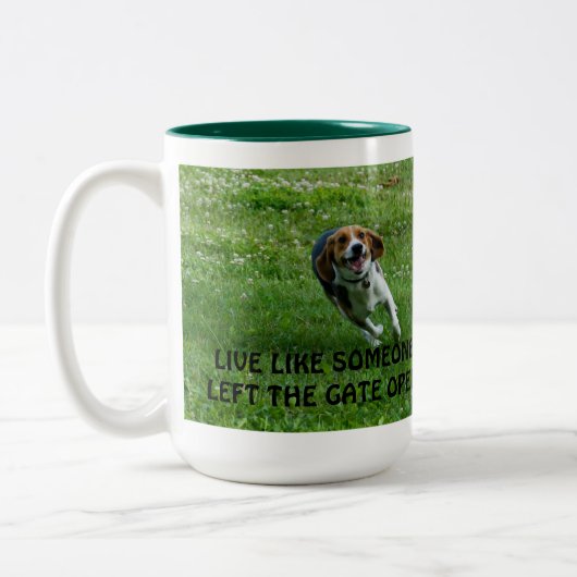 Beagle-Tasse Zweifarbige Tasse (Links)