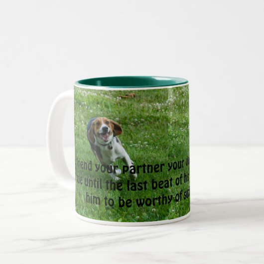 Beagle-Tasse Zweifarbige Tasse (Vorderseite Links)