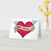 Beagle-Tätowierungs-Herz Karte (Gelbe Blume)