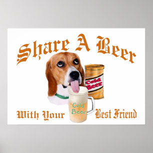 Beagle teilt ein Bierplakat Poster