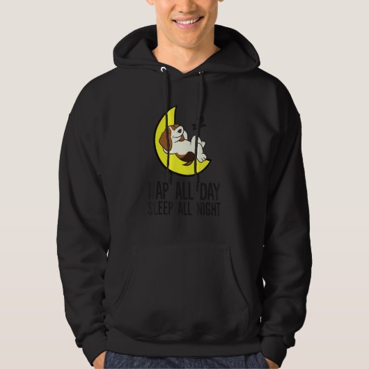 Beagle Tired Nap All Day Sleep All Night Cute Beag Hoodie (Vorderseite)