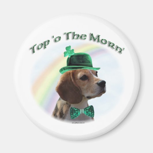 Beagle Top of the Morn'; Beagle St. Patrick's Day Magnet (Vorne)