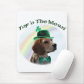 Beagle Top of the Morn'; Beagle St. Patrick's Day Mousepad (Mit Mouse)