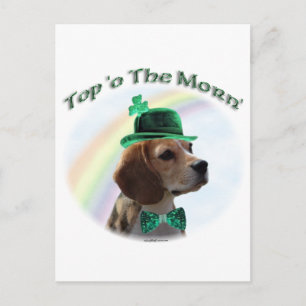 Beagle Top of the Morn'; Beagle St. Patrick's Day Postkarte