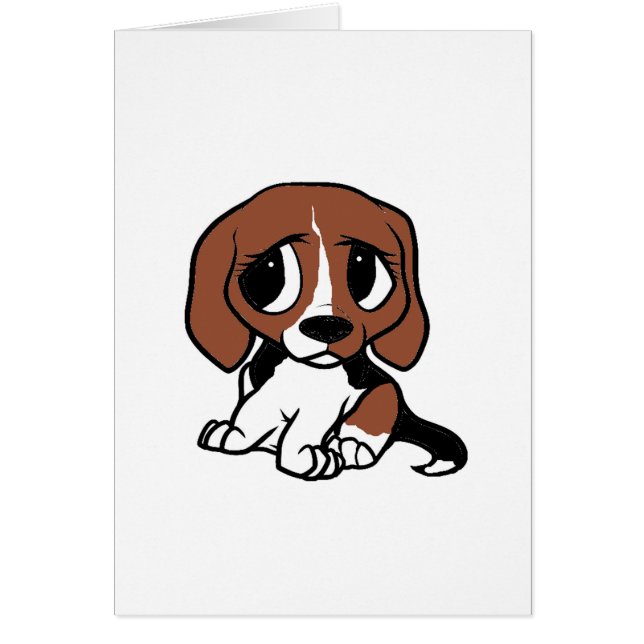 Beagle tri Welpe Cartoon (Vorne)