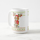 Beagle Ugly Christmas Lights Kaffeetasse (Vorderseite Links)