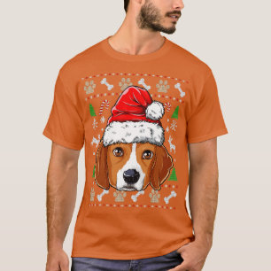 Beagle Ugly Christmas Weihnachtsmannmütze Xmas Dog T-Shirt