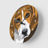 Beagle-Uhren für Hundeliebhaber Runde Wanduhr (Winkel)