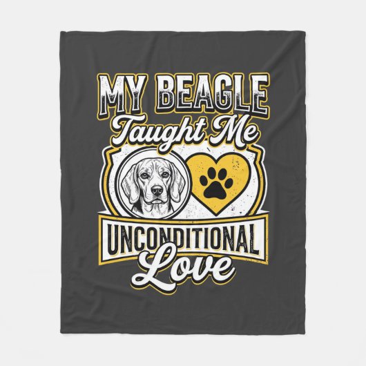 Beagle Unbedingte Liebe Hundebesitzer Fleecedecke (Vorderseite)