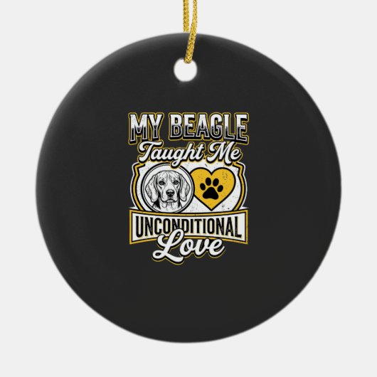 Beagle Unbedingte Liebe Hundebesitzer Keramik Ornament (Vorne)