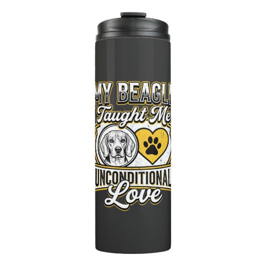 Beagle Unbedingte Liebe Hundebesitzer Thermosbecher (Vorderseite)