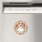 Beagle und Blume Magnet (In Situ (Geschirrspüler))