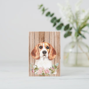 Beagle und Blume Mitteilungskarte