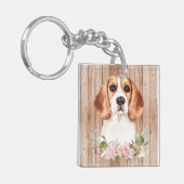 Beagle und Blume Schlüsselanhänger (Vorderseite links)