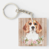 Beagle und Blume Schlüsselanhänger (Vorderseite)