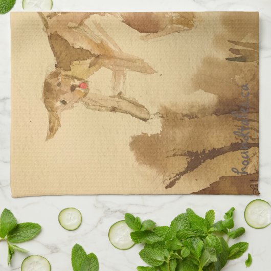 Beagle und Bunny Geschirrtuch (Gefaltet)