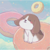 Beagle und Donuts Aufkleber (Vorderseite)