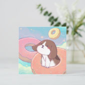 Beagle und Donuts Dankeskarte (Stehend Vorderseite)